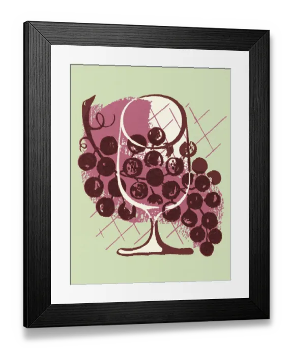 Framed Print : Grapes and Wine Glass Framed Print : Grapes and Wine Glass
