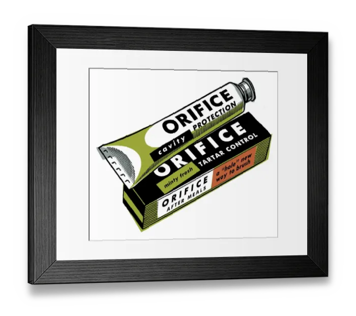 Framed Print : Orifice Protection Paste and Box Framed Print : Orifice Protection Paste and Box