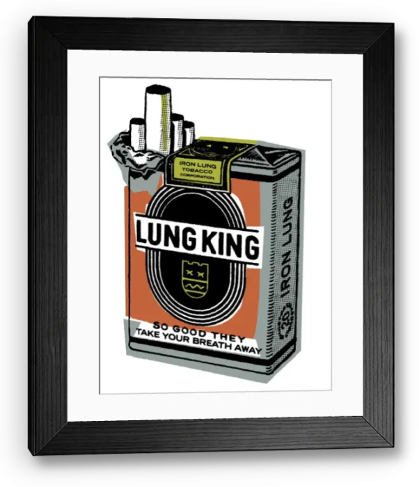 Framed Print : Lung King Brand Cigarettes Framed Print : Lung King Brand Cigarettes
