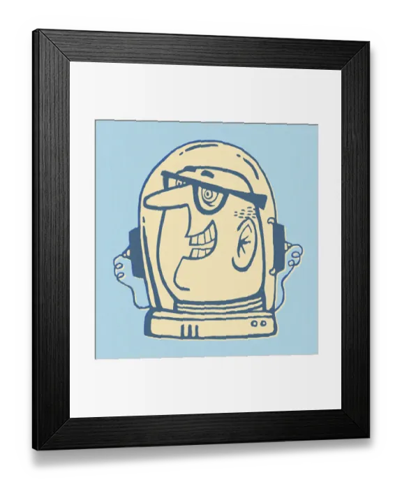 Framed Print : Man in Space Helmet