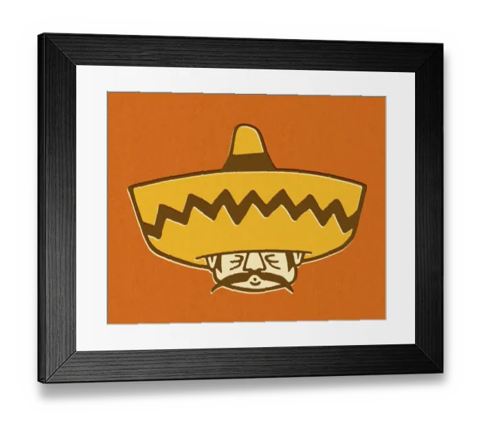 Framed Print : Man Wearing Sombrero Framed Print : Man Wearing Sombrero
