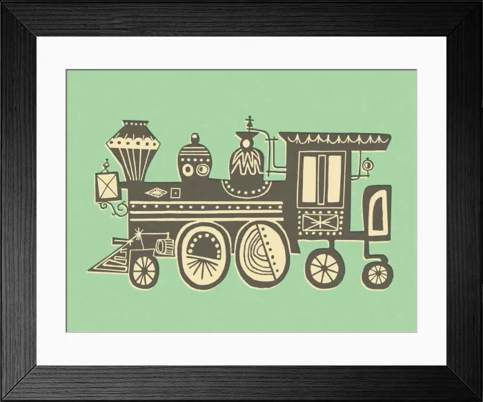 Framed Print : Whimsical Locomotive