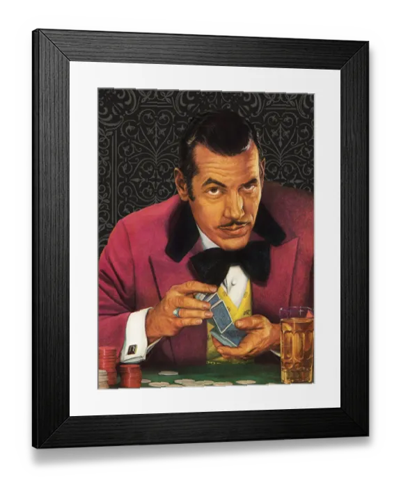 Framed Print : Gambler Playing Cards Framed Print : Gambler Playing Cards