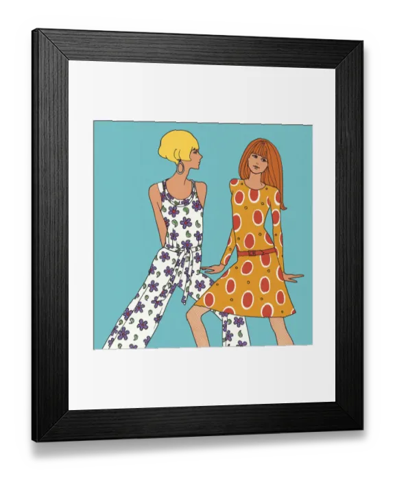Framed Print : Two Stylish Girls Framed Print : Two Stylish Girls