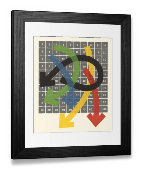 Framed Print : Arrows over a Multiplication Table Framed Print : Arrows over a Multiplication Table