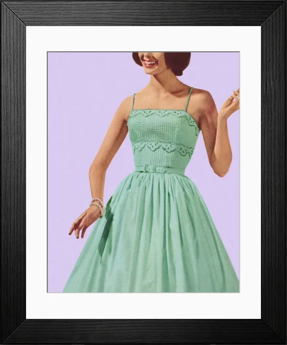 Framed Print : Woman Wearing Turquoise Dress Framed Print : Woman Wearing Turquoise Dress