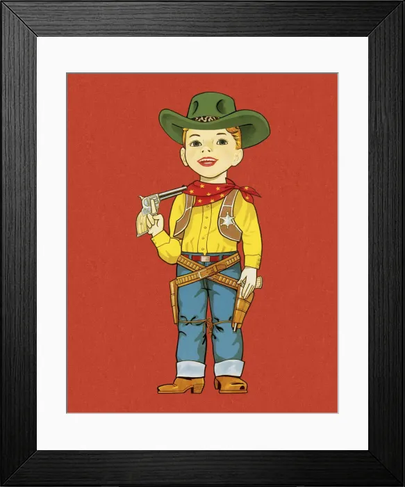 Framed Print : Boy Dressed as A Cowboy Framed Print : Boy Dressed as A Cowboy