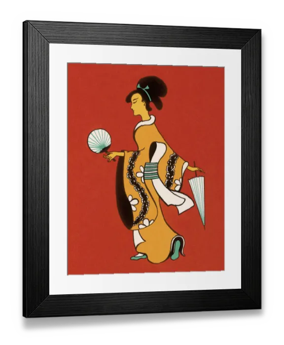 Framed Print : Asian Woman Holding Fan Framed Print : Asian Woman Holding Fan