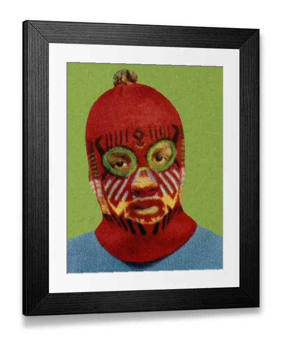 Framed Print : Man Wearing Red Face Mask Framed Print : Man Wearing Red Face Mask