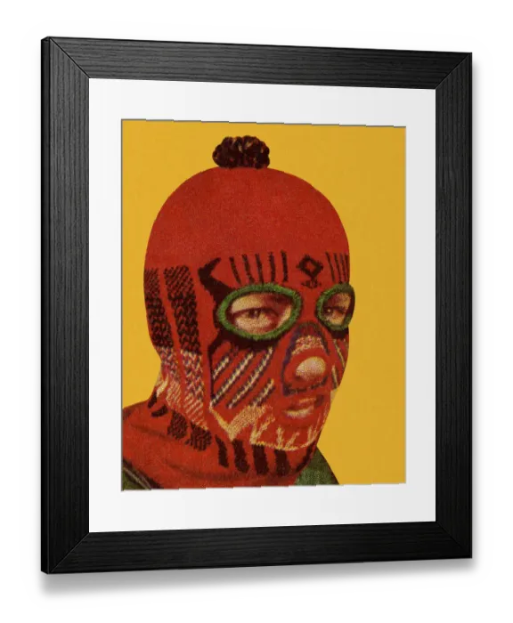 Framed Print : Man Wearing Red Face Mask Framed Print : Man Wearing Red Face Mask