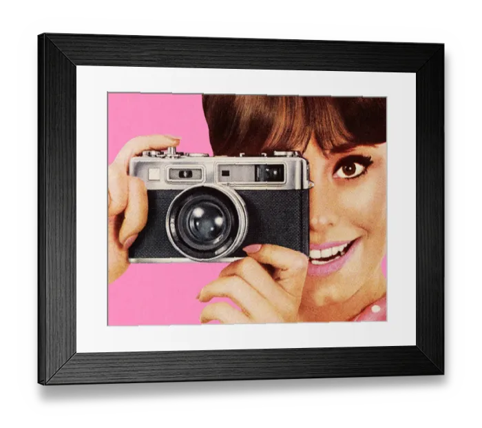 Framed Print : Woman Taking Picture With Camera Framed Print : Woman Taking Picture With Camera