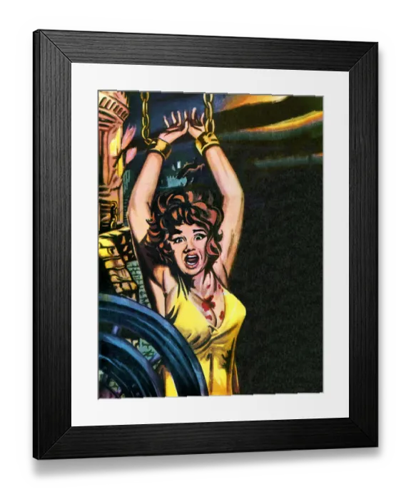 Framed Print : Screaming Woman in Handcuffs Framed Print : Screaming Woman in Handcuffs