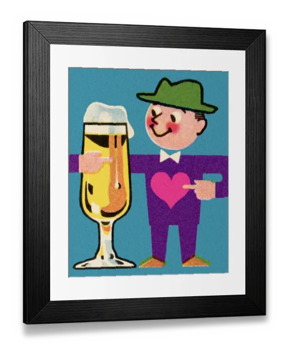 Framed Print : Man Loving Beer Framed Print : Man Loving Beer