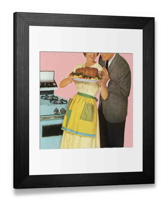 Framed Print : Couple Admiring Roast Framed Print : Couple Admiring Roast