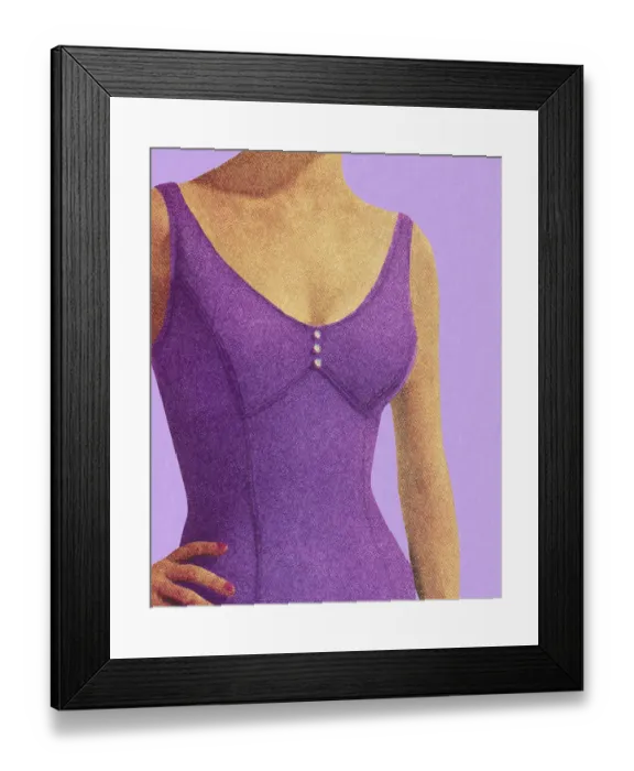 Framed Print : Woman Wearing Purple Bathing Suit Framed Print : Woman Wearing Purple Bathing Suit