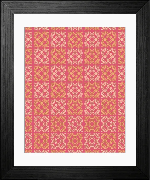 Framed Print : Dark Pink Pattern