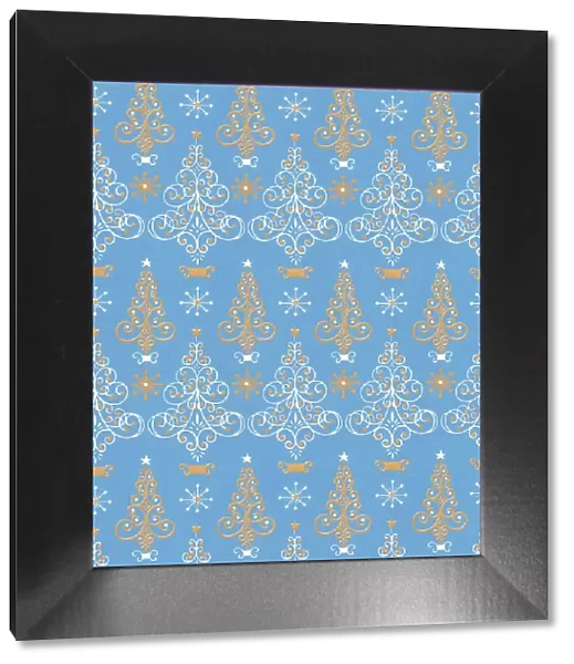 Blue Christmas Tree Pattern