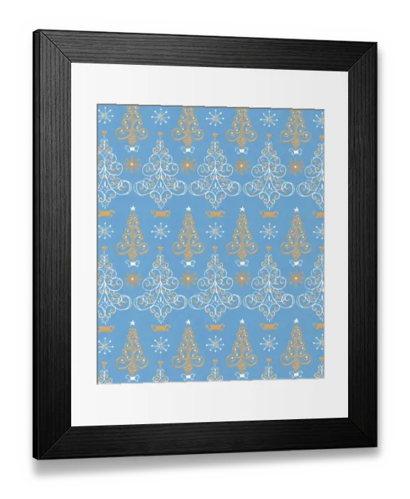 Framed Print : Blue Christmas Tree Pattern Framed Print : Blue Christmas Tree Pattern