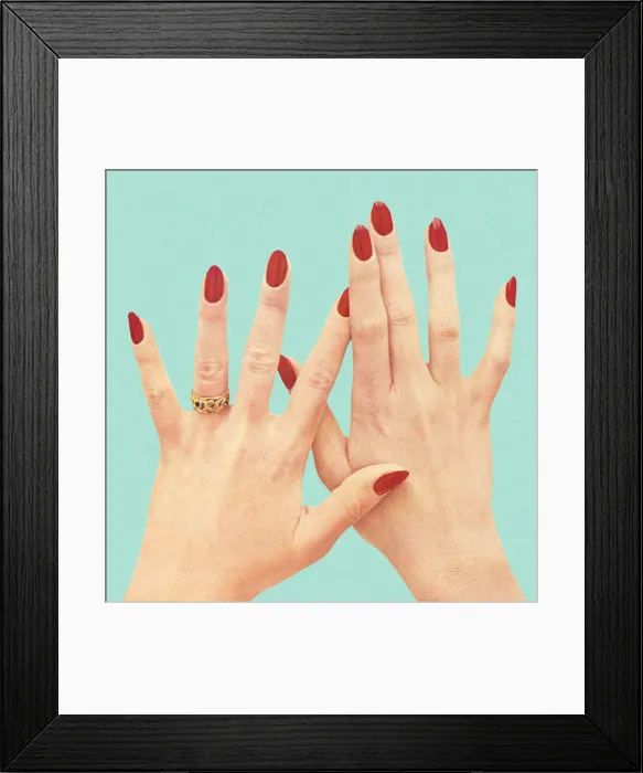 Framed Print : Womens Hands With Red Polish Framed Print : Womens Hands With Red Polish