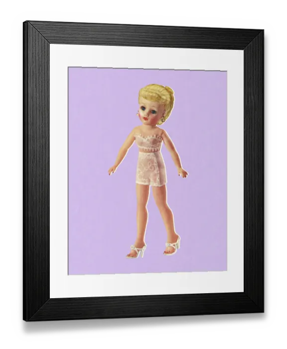 Framed Print : Doll Wearing Undergarments