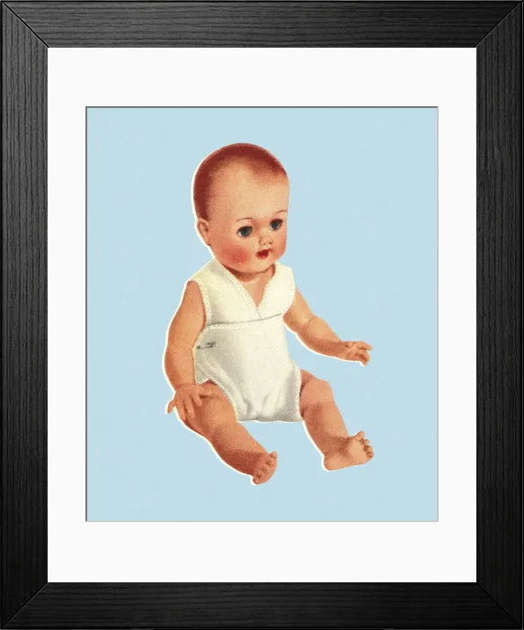 Framed Print : Baby Doll Sitting Framed Print : Baby Doll Sitting