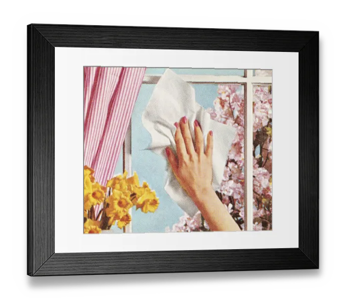 Framed Print : Womans Hand Cleaning Window Framed Print : Womans Hand Cleaning Window