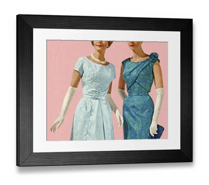 Framed Print : Two Women Wearing Evening Gowns Framed Print : Two Women Wearing Evening Gowns