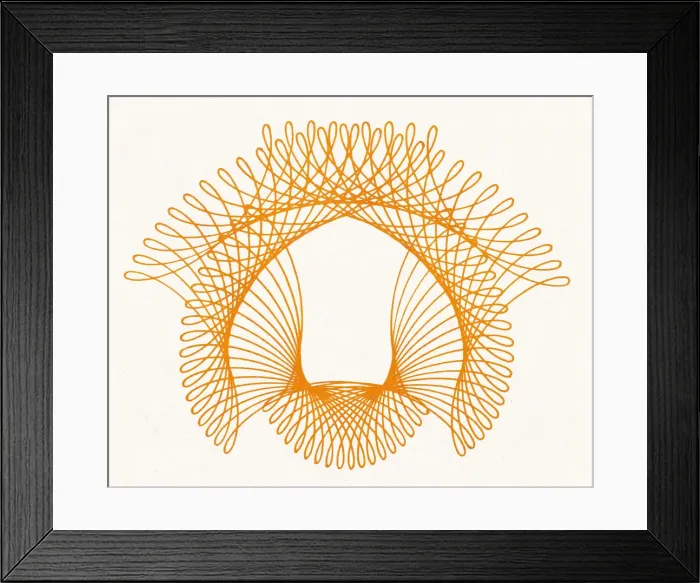 Framed Print : Orange Spiral Line Drawing Framed Print : Orange Spiral Line Drawing