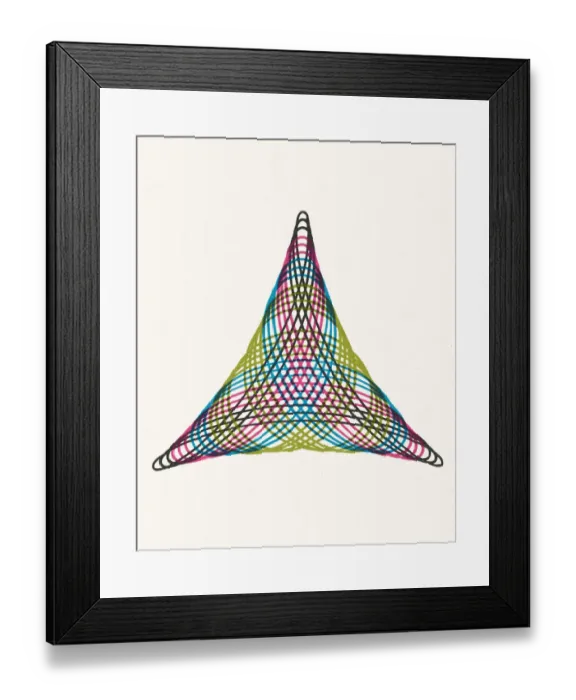 Framed Print : Multicolor Triangle Line Drawing Framed Print : Multicolor Triangle Line Drawing