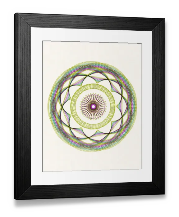Framed Print : Multicolor Circular Line Drawing Framed Print : Multicolor Circular Line Drawing
