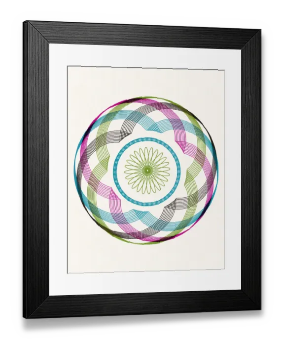 Framed Print : Multicolor Circular Line Drawing Framed Print : Multicolor Circular Line Drawing