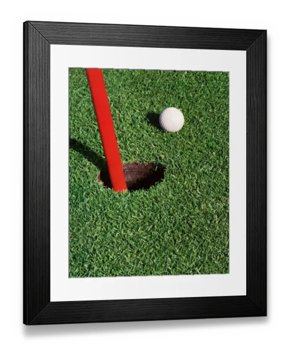 Framed Print : Golf Green, Flag Stick, Hole, and Ball Framed Print : Golf Green, Flag Stick, Hole, and Ball