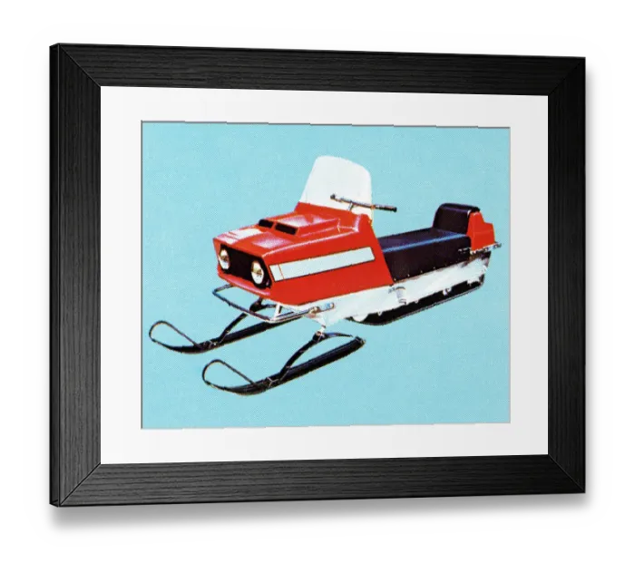 Framed Print : Vintage Snowmobile Framed Print : Vintage Snowmobile