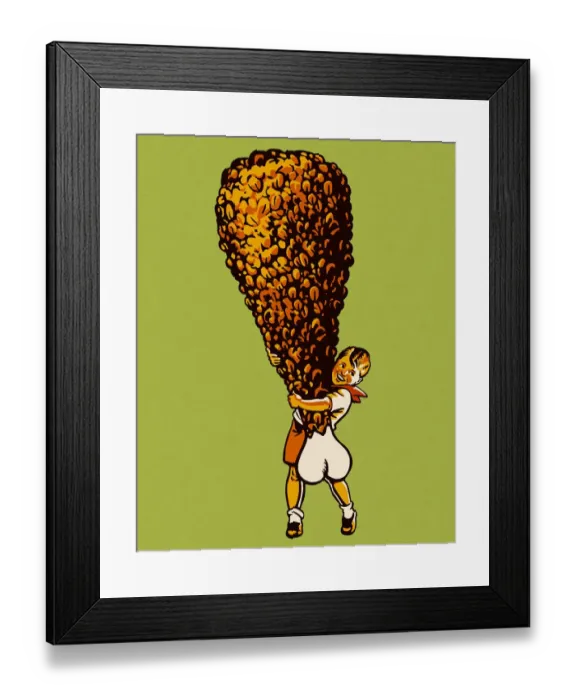 Framed Print : Boy Holding Giant Crispy Chicken Leg Framed Print : Boy Holding Giant Crispy Chicken Leg