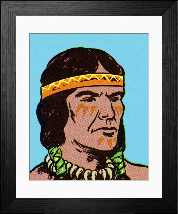 Framed Print : Portrait of a Native Warrior Framed Print : Portrait of a Native Warrior