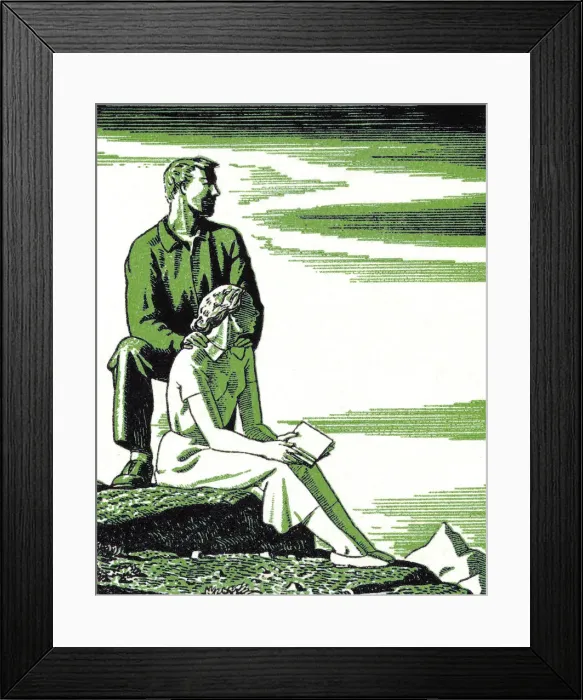 Framed Print : Two People Looking Toward the Horizon Framed Print : Two People Looking Toward the Horizon