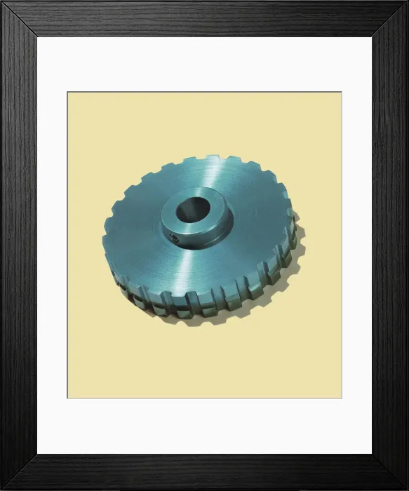Framed Print : Gear on Yellow Background