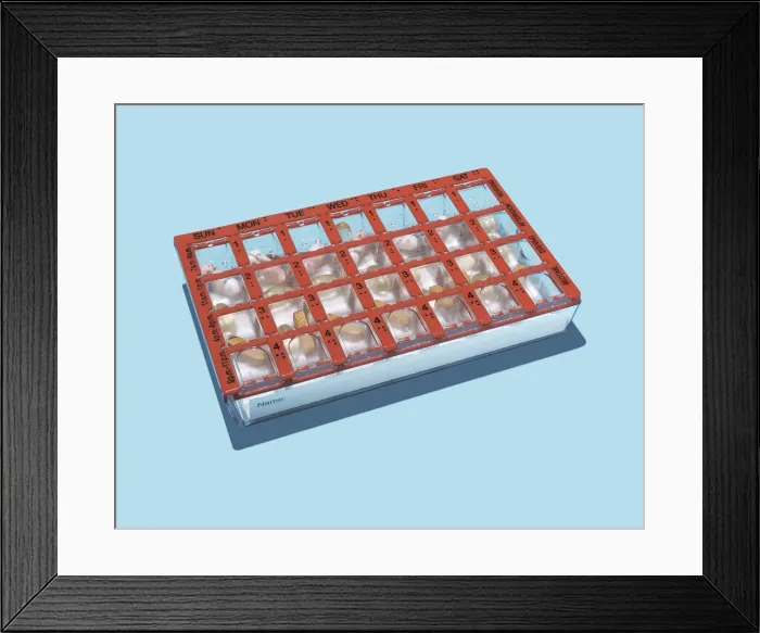 Framed Print : Day of The Week Pill Box Framed Print : Day of The Week Pill Box