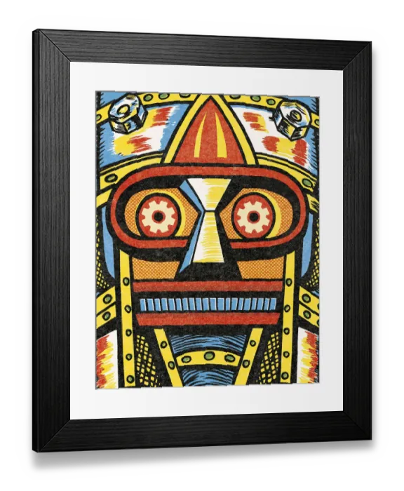 Framed Print : Closeup of a Robot Face Framed Print : Closeup of a Robot Face