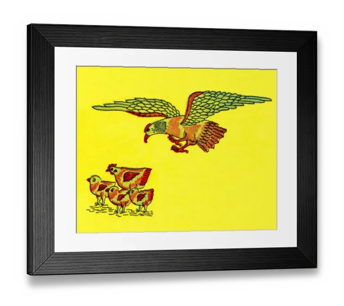 Framed Print : Rooster, Hen, and Chicks Framed Print : Rooster, Hen, and Chicks