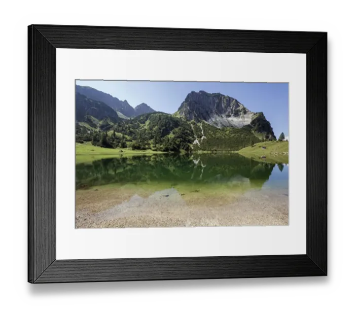 Framed Print : Lower Lake Geisalpsee, Rubihorn at the back, near Oberstdorf, Oberallgaeu, Allgaeu