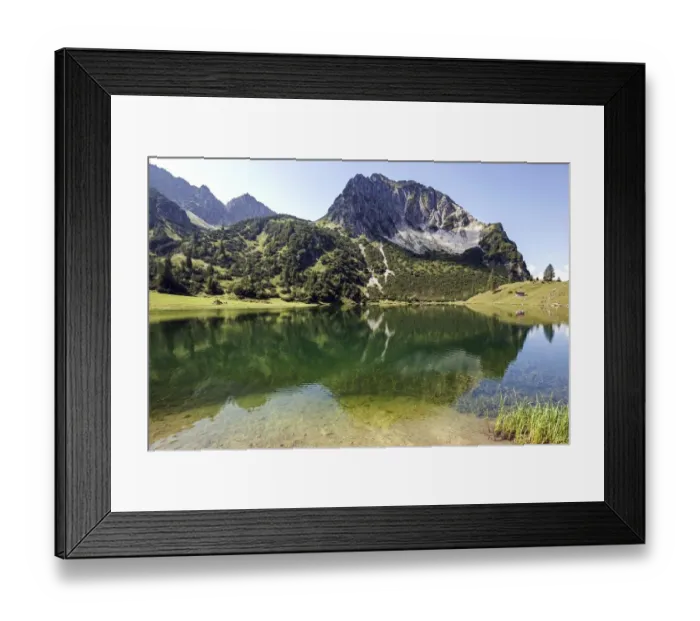 Framed Print : Lower Lake Geisalpsee, Rubihorn at the back, near Oberstdorf, Oberallgaeu, Allgaeu Framed Print : Lower Lake Geisalpsee, Rubihorn at the back, near Oberstdorf, Oberallgaeu, Allgaeu