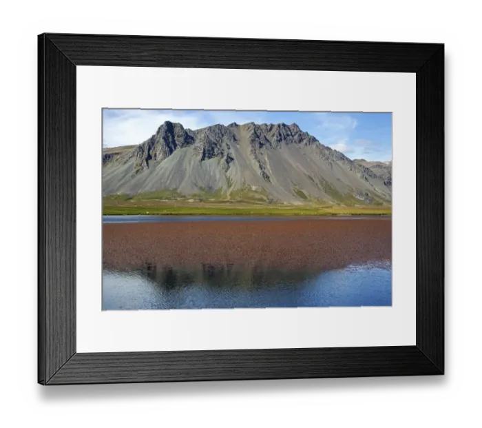Framed Print : Lakeland with volcanic mountain, peninsula Snaefellsnes, Snaefellsnes, West Iceland Framed Print : Lakeland with volcanic mountain, peninsula Snaefellsnes, Snaefellsnes, West Iceland