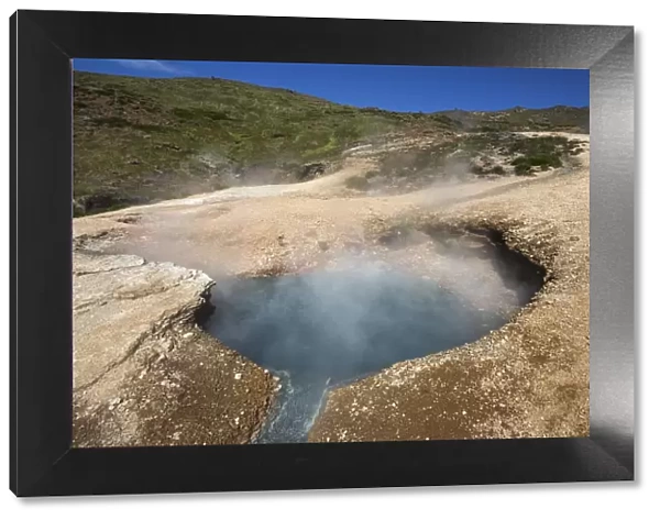 Steaming thermal spring, thermal area Reykjadalur near Hveragerdi, South Iceland, Iceland