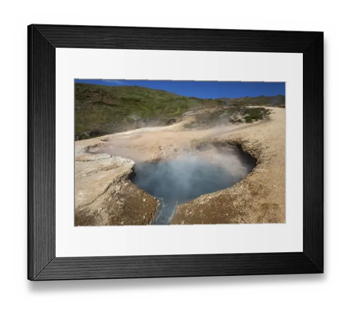 Framed Print : Steaming thermal spring, thermal area Reykjadalur near Hveragerdi, South Iceland, Iceland Framed Print : Steaming thermal spring, thermal area Reykjadalur near Hveragerdi, South Iceland, Iceland