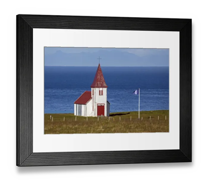 Framed Print : Church in Hellnar, Snaefellsnes Peninsula, West Iceland, Iceland Framed Print : Church in Hellnar, Snaefellsnes Peninsula, West Iceland, Iceland
