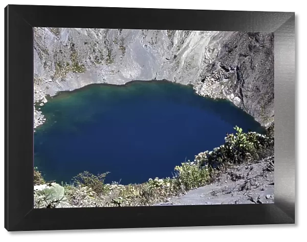 Main crater Irazu Volcano with blue crater lake, Irazu Volcano National Park, Parque