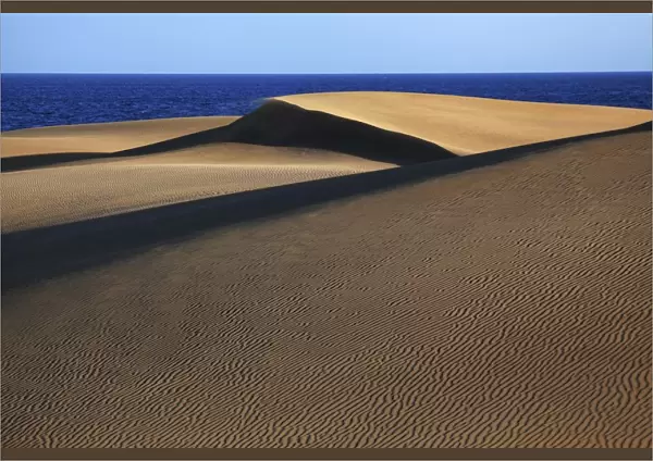 Dune landscape, dunes of Maspalomas, Dunas de Maspalomas, structures in the sand, nature reserve