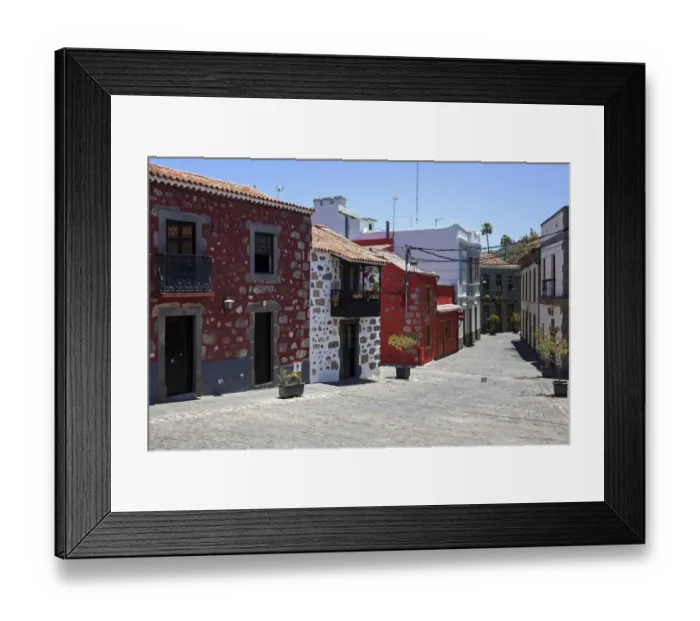 Framed Print : Alley, typical houses, old town, Santa Brigida, Gran Canaria, Canary Islands, Spain Framed Print : Alley, typical houses, old town, Santa Brigida, Gran Canaria, Canary Islands, Spain