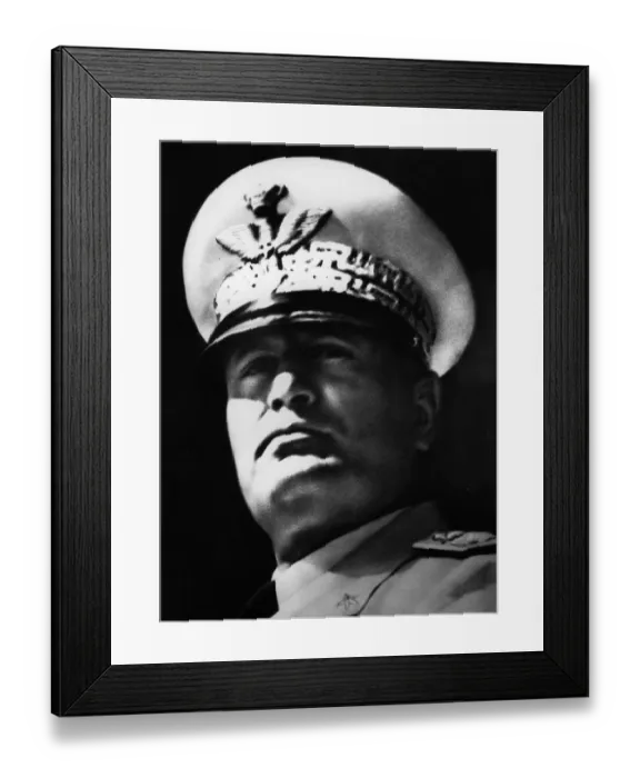 Framed Print : Il Duce (Italian fascist dictator Benito Mussolini) July 1938 Framed Print : Il Duce (Italian fascist dictator Benito Mussolini) July 1938